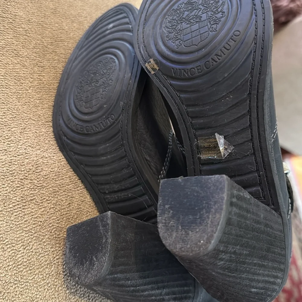 Vince Camuto Serena Black Boots Size 8 1/2 B Heels (NH)